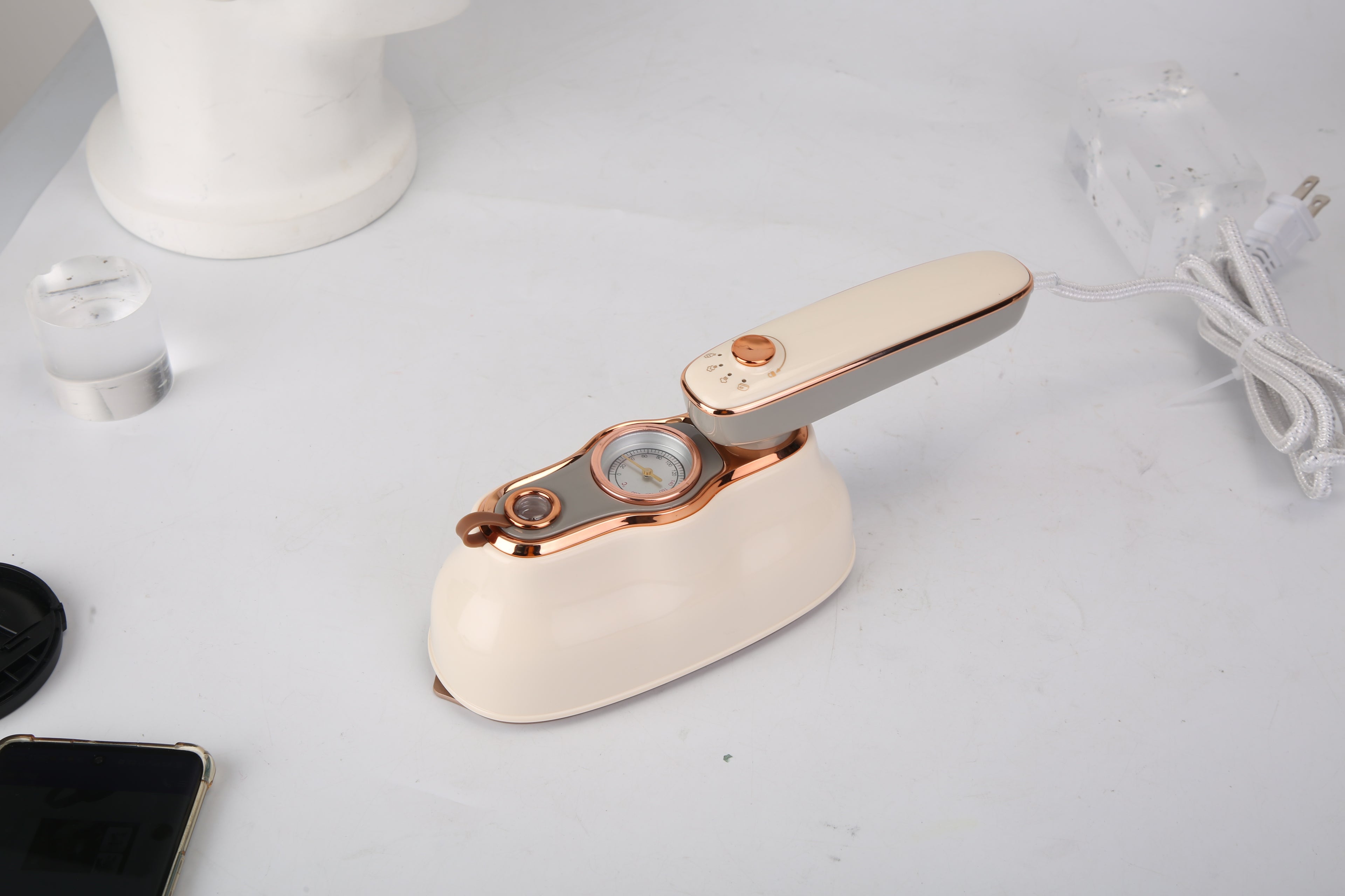 1Pc 1200W Foldable Handheld Clothes Iron Steamer With Wet Dry Ironing Mode Portable Garment Steamer Travel Clothing Wrinkles Remover With Temperature Display